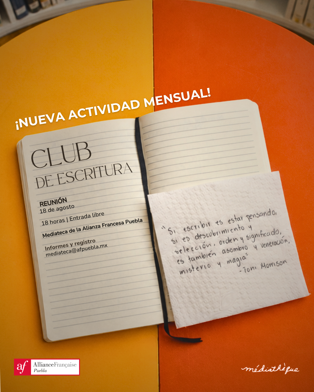 Nuevo club de escritura creativa en la alianza francesa de puebla