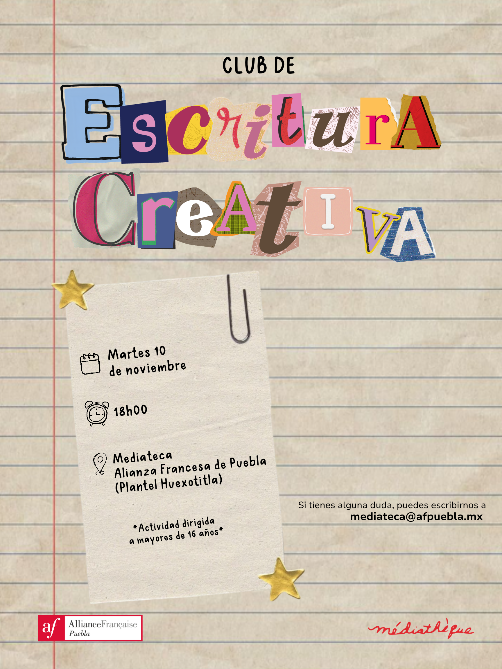 club de escritura creativa noviembre