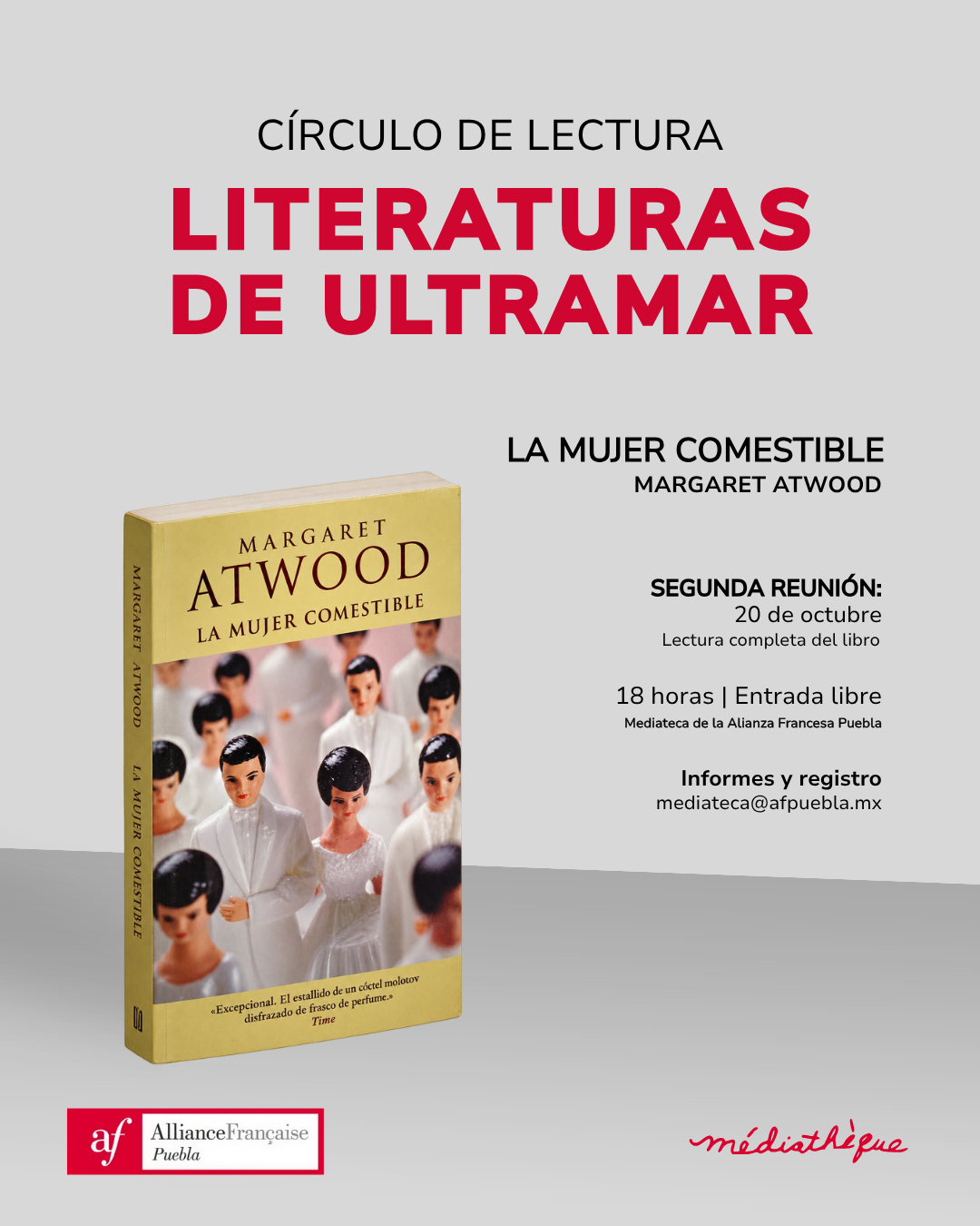 Círculo de lectura La mujer comestible Margaret Atwood octubre 2026